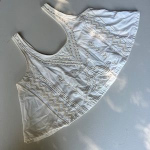 Linen blend, beaded, Anthropologie tank top